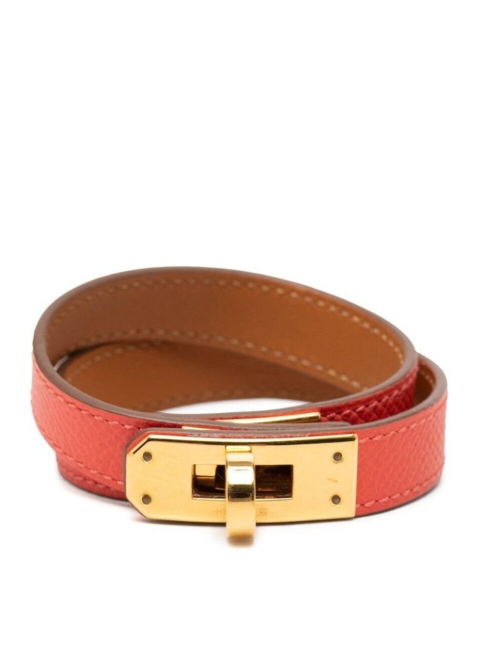 Hermes Kelly Double Tour T1 Bracelet Pink Gold Veau Epsom